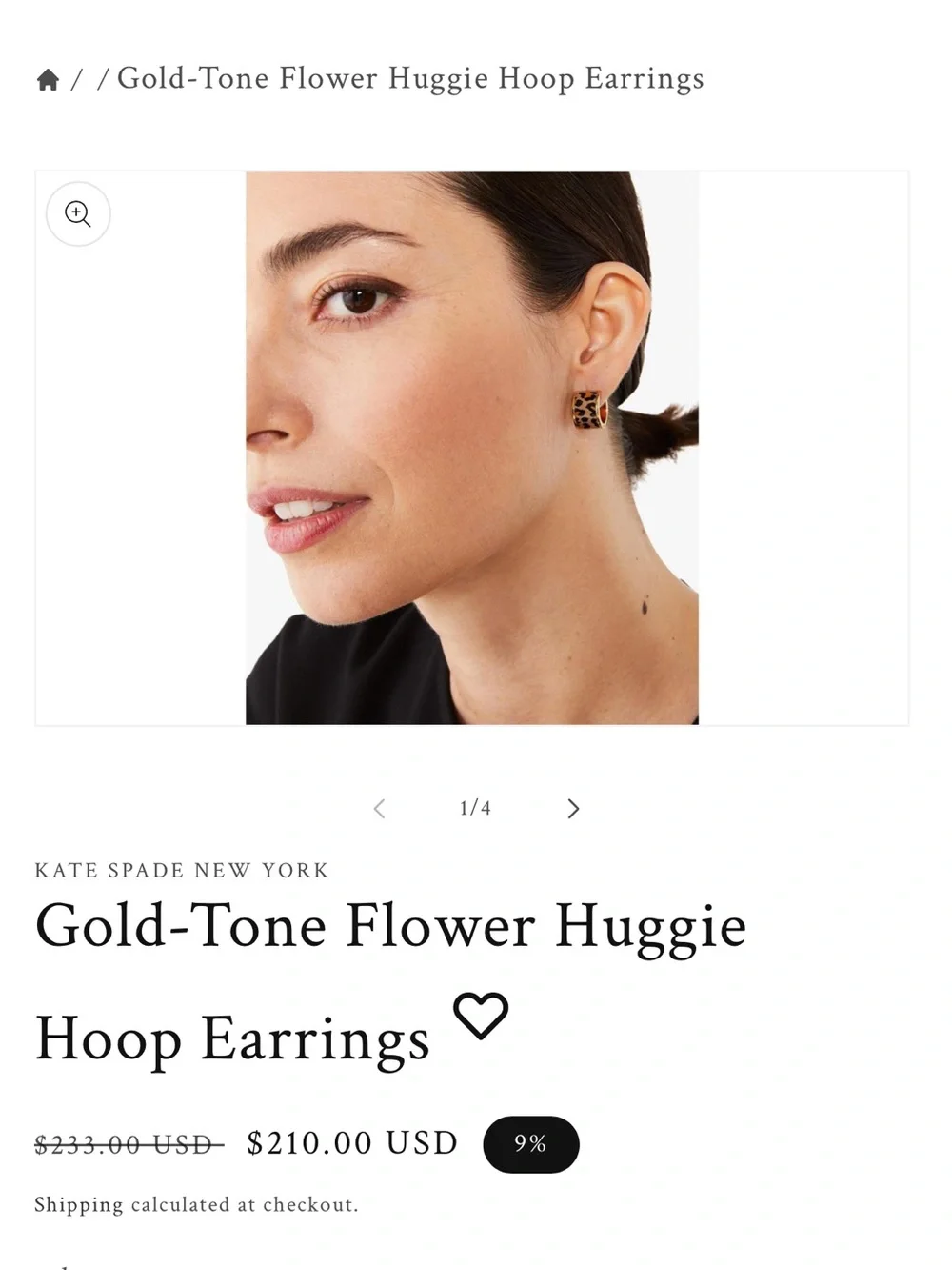 kate spade Heritage Huggie Earrings Leopard Print
